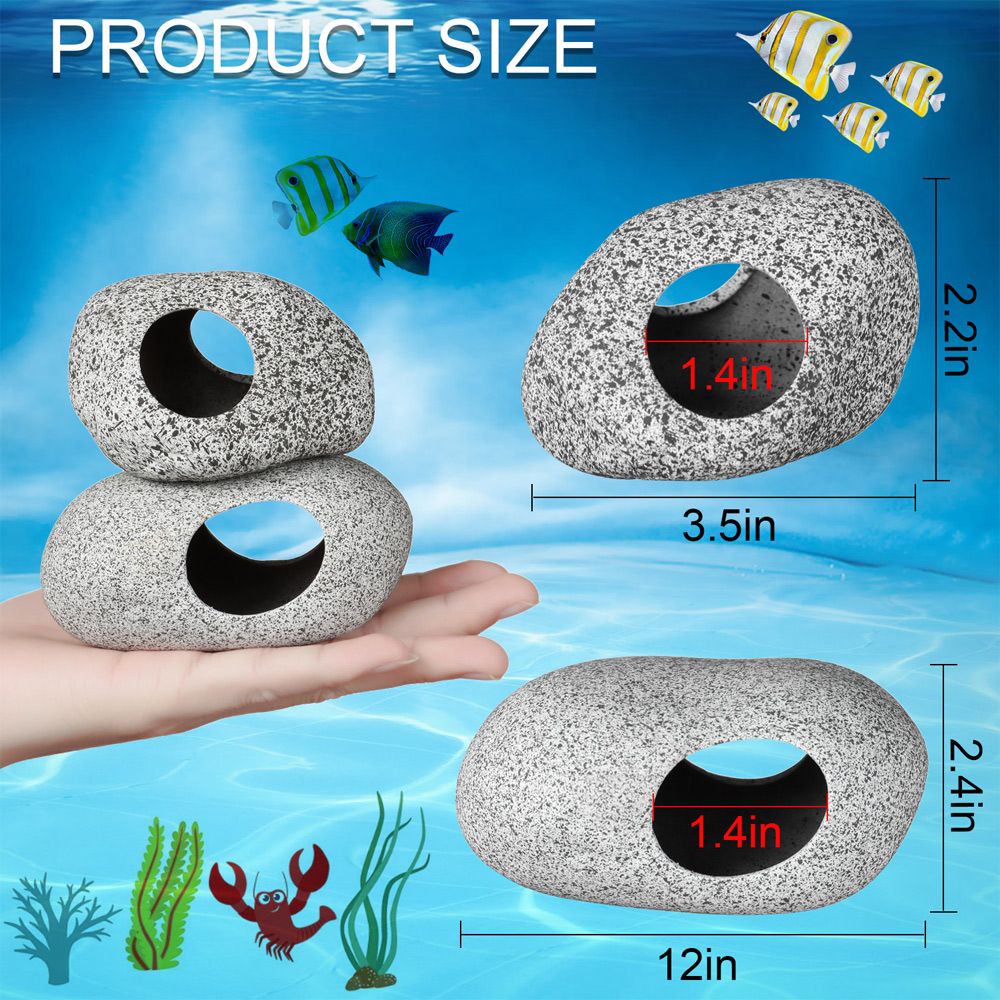Aquarium Cave Decorations, Hidden Cavern Fish Tank, Betta Hideout Decor Accessories
