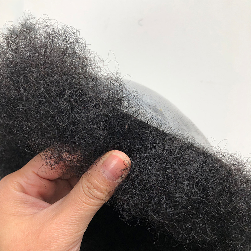 Men Real Hair Blocks Popular Handmade Products in Europe and America African Curly Men Hair Care Products High-density Hair Blocks