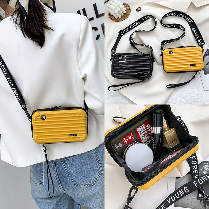 Lage Crossbody Shoulder Personality Hand-Held Mini Suitcase-Style Box Small Square Women's Bag