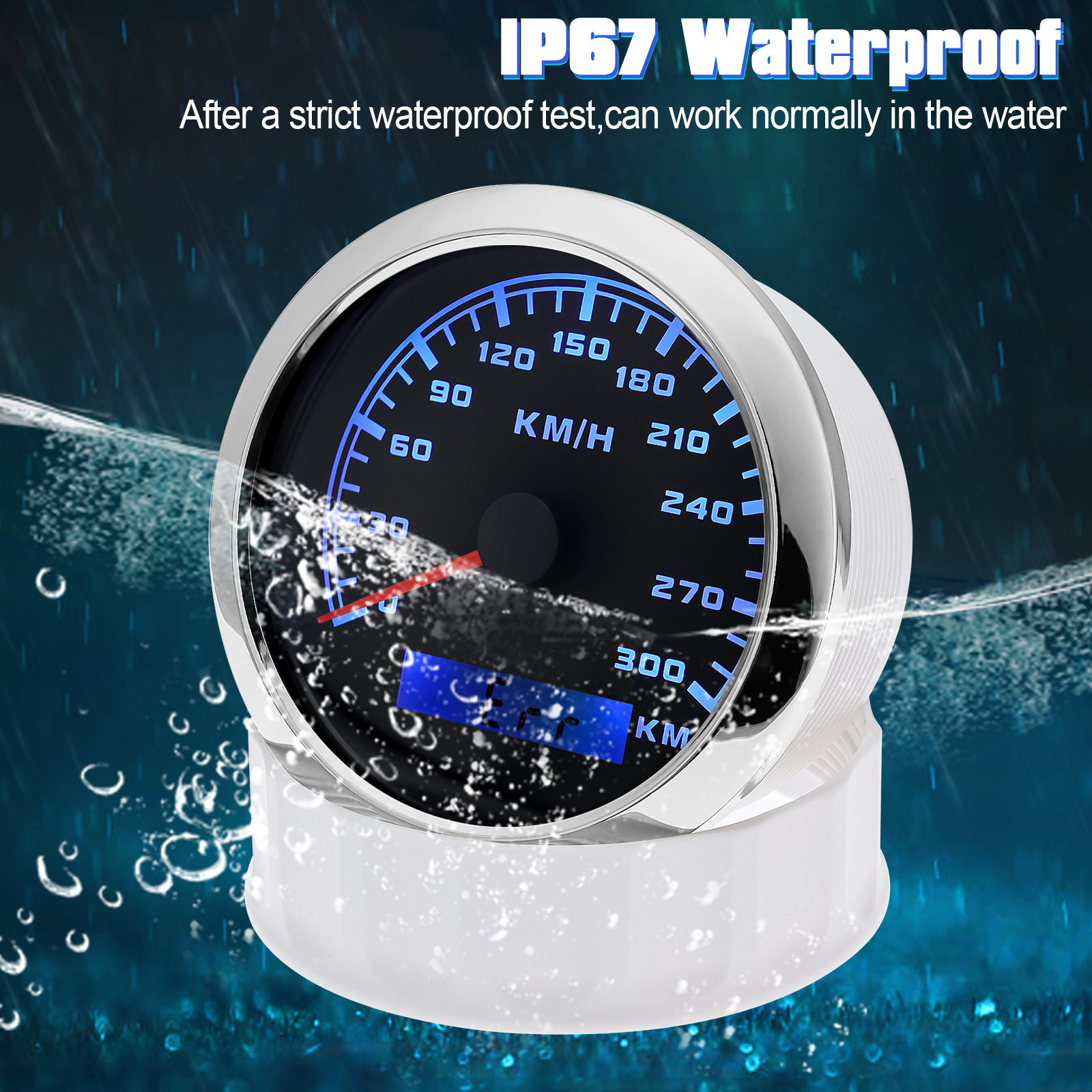 300KM/H 85MM GPS Speedometer Waterproof 7 Color Backlight Odometer Speed Gauge GPS Antenna For Mairne Yacht Boat Car Accessories