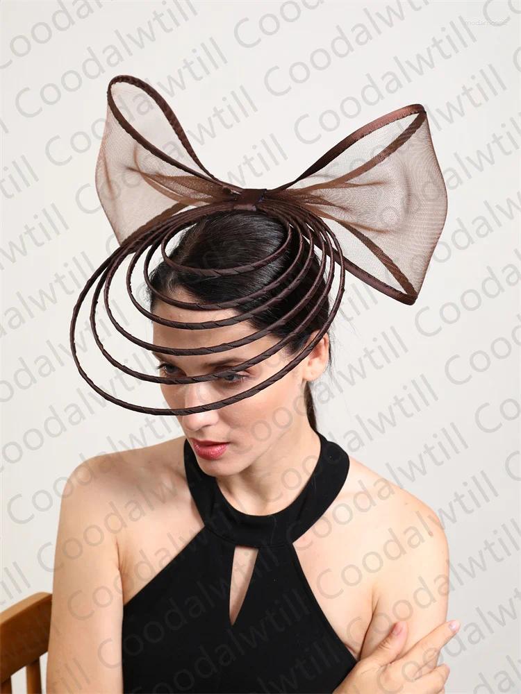 Elegant Fascinator For Women Wedding Hat Heaband Ladies Derby Race Headwear With Bow Hair Accessories Clips