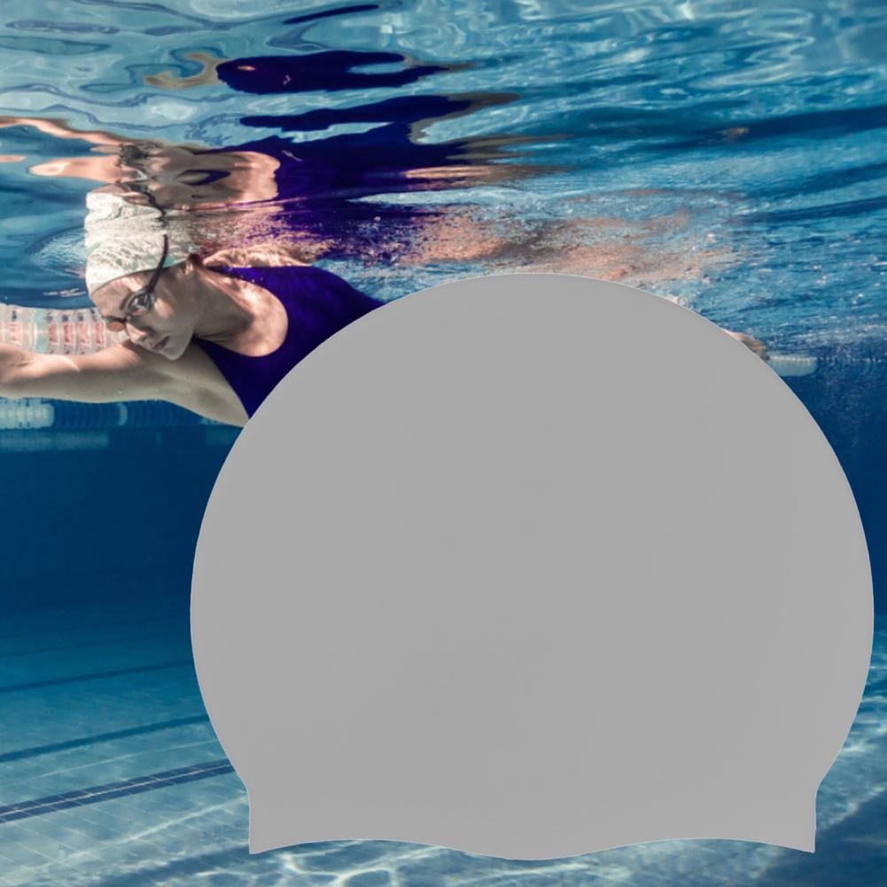 Life Hat Pool Swim Long Swimming Cap Tear-resistant Practical Elastic Silicone Swimming Cap for Swimming smile