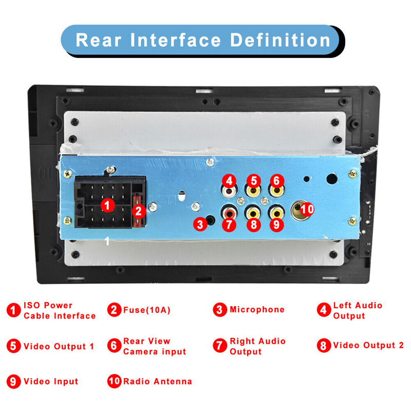 1 Din Car Stereo Radio 9'' Touch Screen D-Play Universal Car Multimedia MP5 Player Bluetooth FM Radio Support Rear View Camera