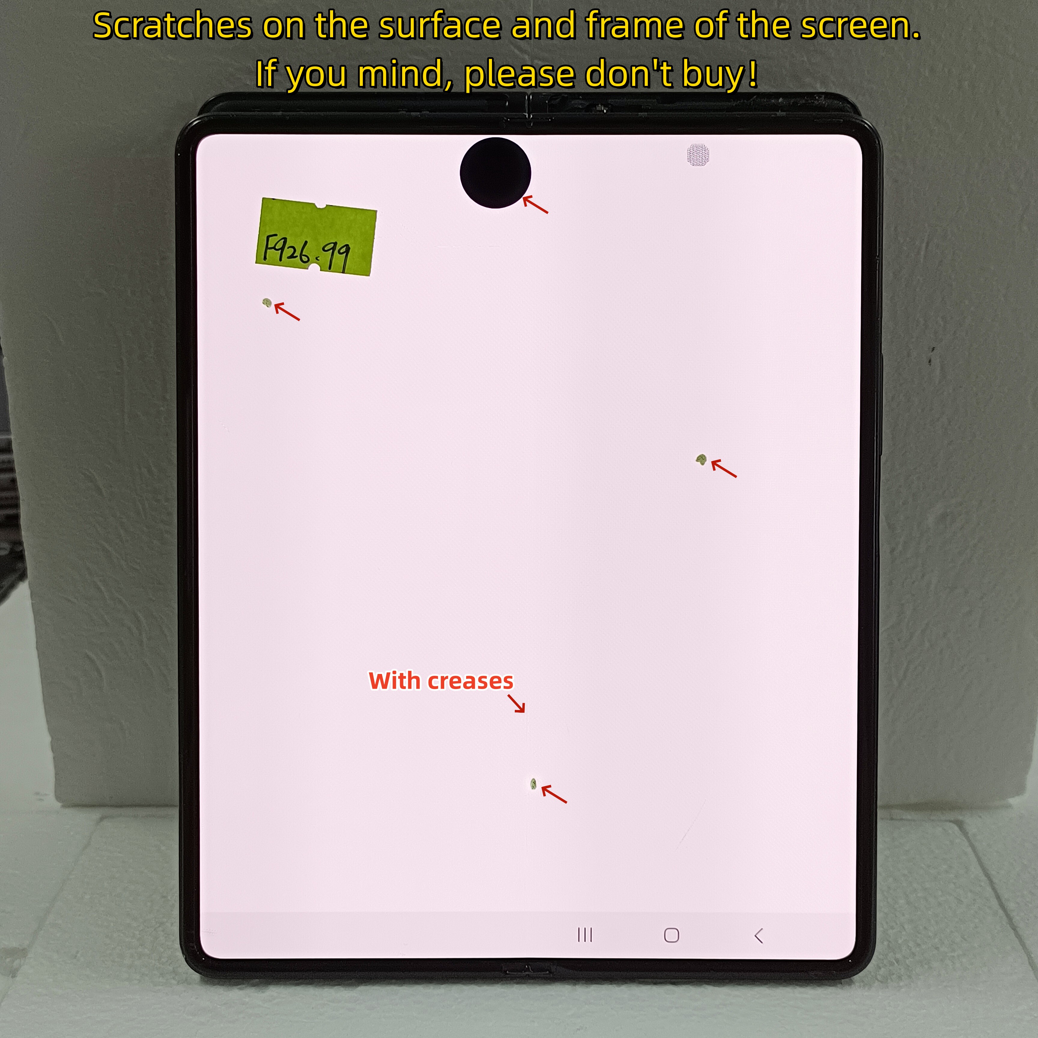 7.6" For Samsung AMOLED Z Fold 3 Display Touch Screen Digitizer Assembly Z Fold3 5G F926 SM-F926U F926B Defect LCD Replacement smile 7.6"