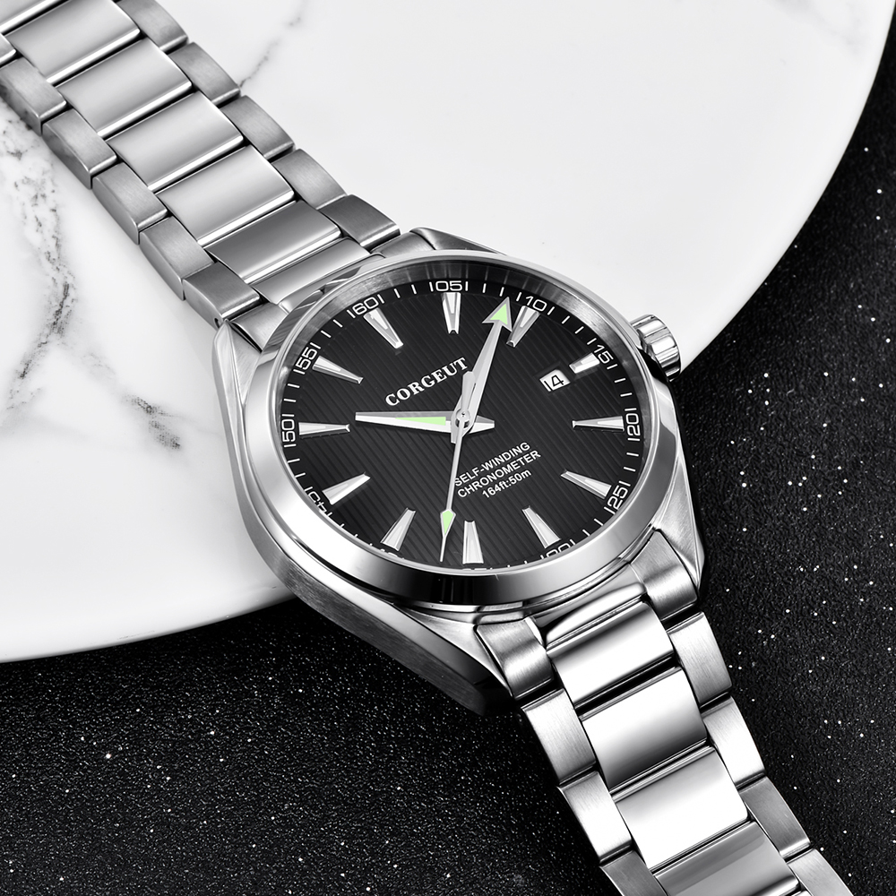 CORGEUT 41mm NH35 ADVENTURE High Luxury Men's Watch Flat Sapphire Glass Automatic Mechanical Waterproof Night Glow watch for man