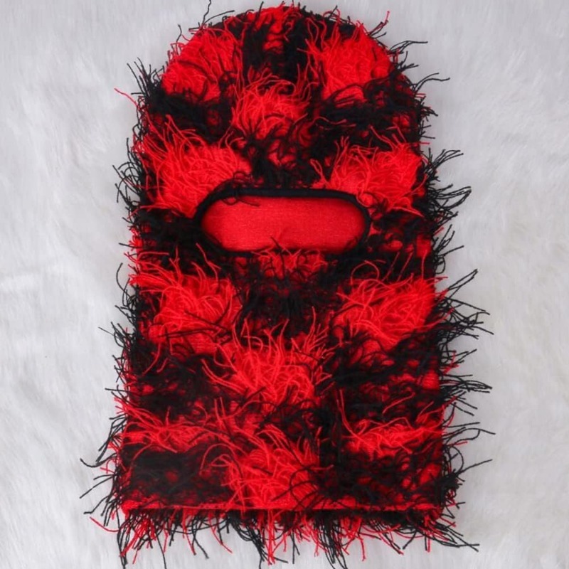 Distressed Knitted Full Face Ski Hipop Unisex Shiesty Outdoor Mask Camouflage Balaclava Fleece Fuzzy Beanies