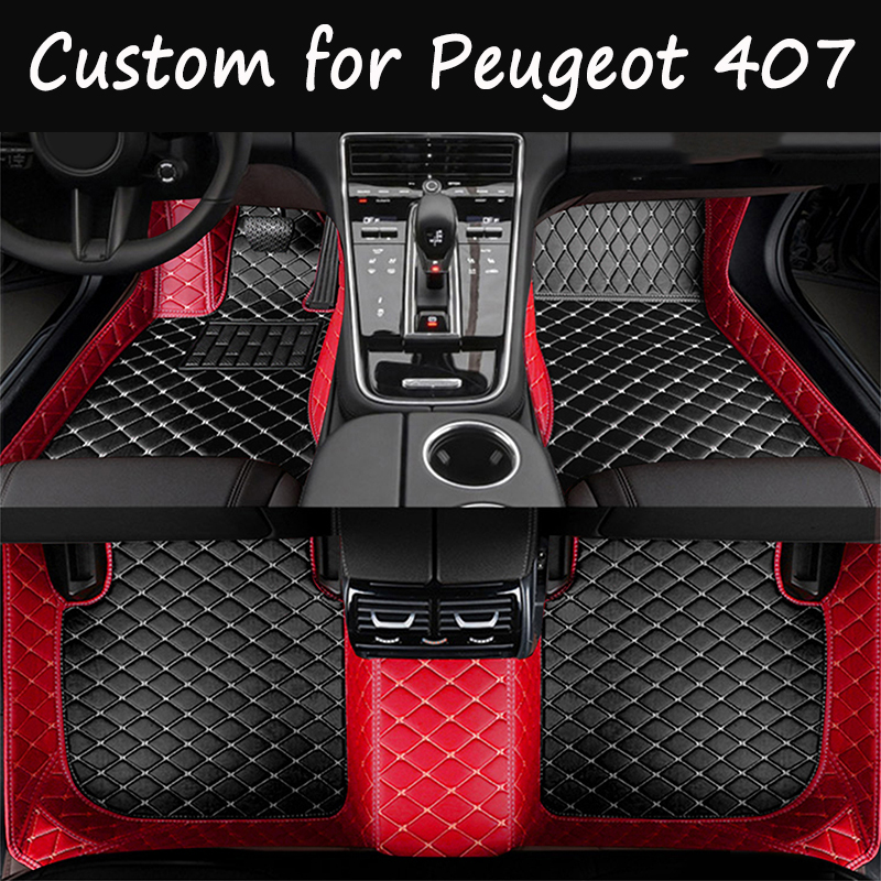 Floor Mats For Peugeot 407 2004~2010 Carpets Rugs Interior Parts Leather Mat Protective Pad Car Accessories 2005 2006 2007