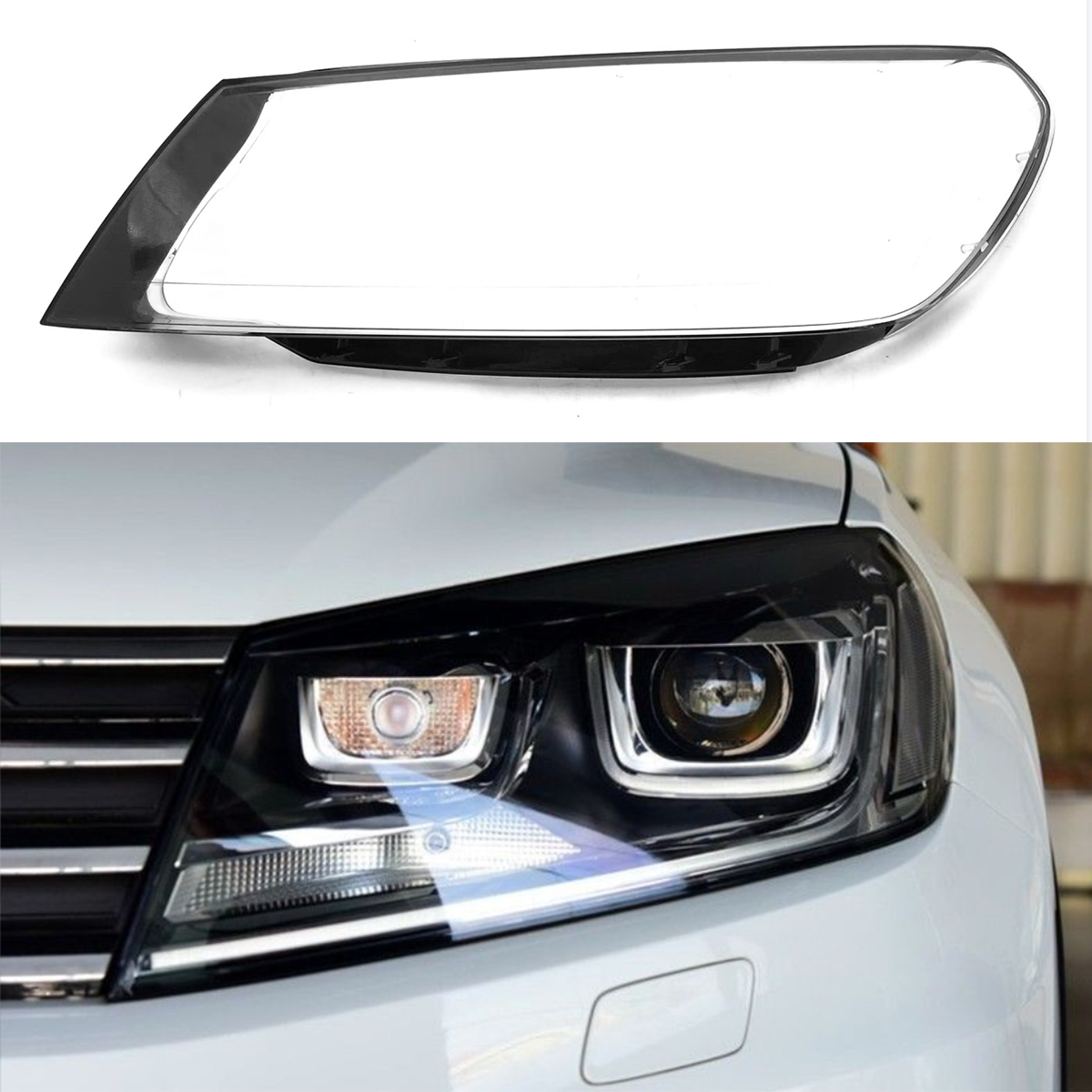 For VW Touareg 2016 2017 2018 Car Headlight Cover Shell Front Headlamp Lens Cover Transparent Lampshade 78cef