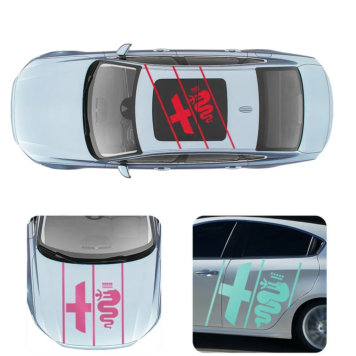 Hood Cover Car Stickers roof Vinyl Film Decals Auto Accessories For Alfa Romeo 159 Giulietta Giulia 156 Mito Steio GT Tonale