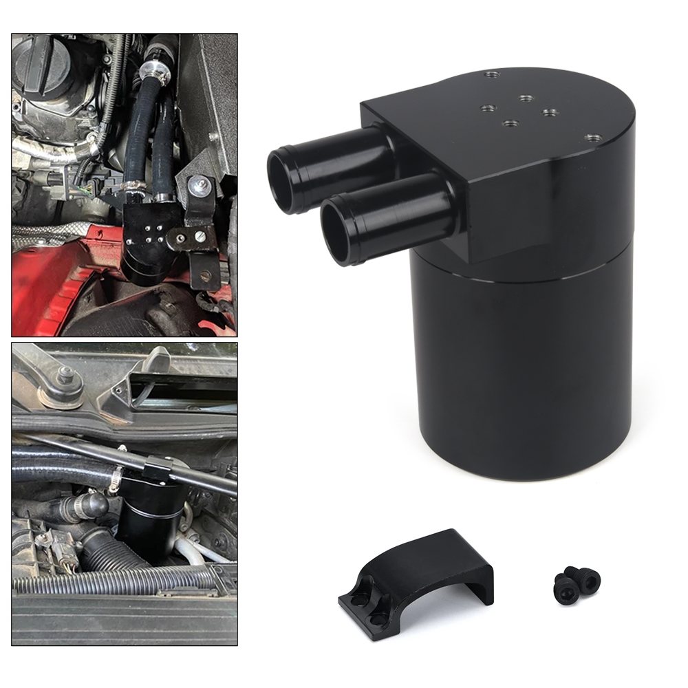 UNIVERSAL Aluminum Alloy Reservior Oil Catch Can Tank For N54 335 E90 E91 Touring E92 Coupe E60 E93 Black / Sier