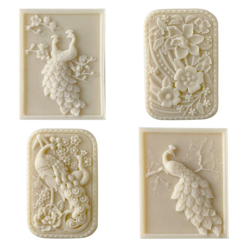 Handmade Soap Silicone Mold Resin Mould Peacock Flower Soap Making Supplies Resin Epoxy Chocolate Mold Home Decor Gifts