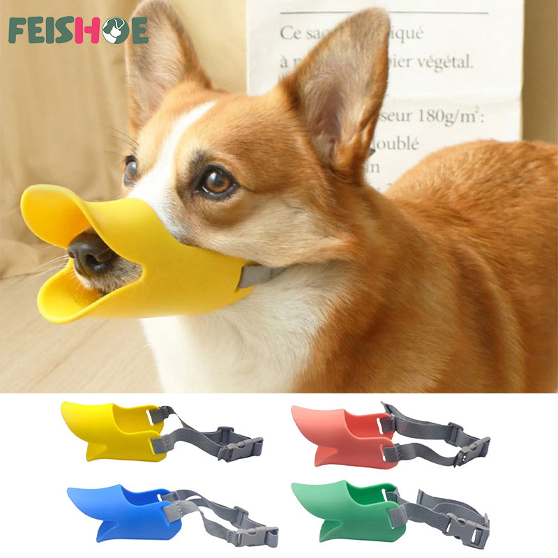 Dog Muzzle Silicone Silicone Duck Muzzle Mask for Small Dogs Breathable Anti Bite Stop Barking Mouth Cover Pet Dog Accessories