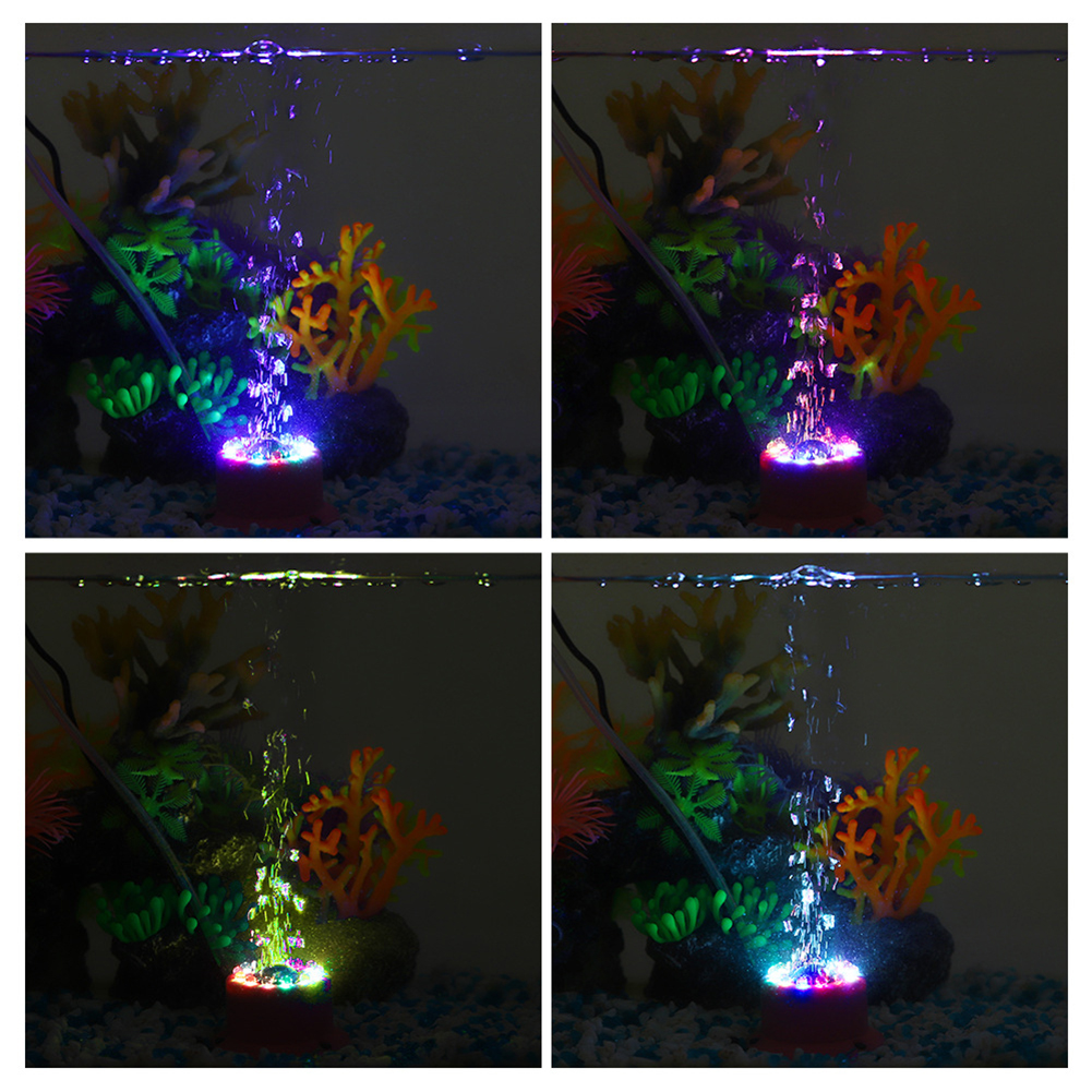 Fish Tank Lamp LED Waterproof 4 Colors Variable mini Bubble Lamp Aquarium Lighting Submersible Lamp Oxygen Enrichment