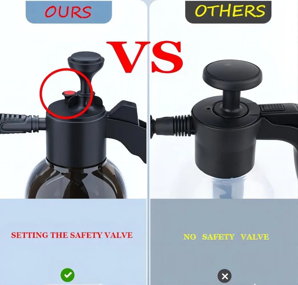 2L Hand Pump Sprayer Snow Foam Gun Nozzle With Pressure Relief Vae Car Wash Spray Bottle Window Cleaning Tools