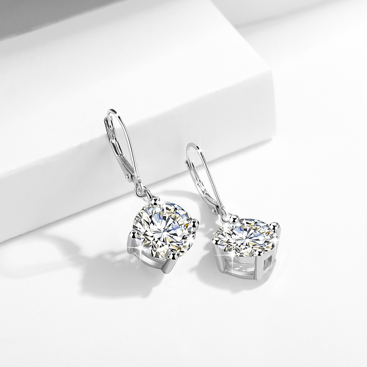 Certificated Moissanite Earrings For Women 100% 925 silver Long Dangle Earings Pass Diamond Tester Lever Backs Luxury Jewelry ME