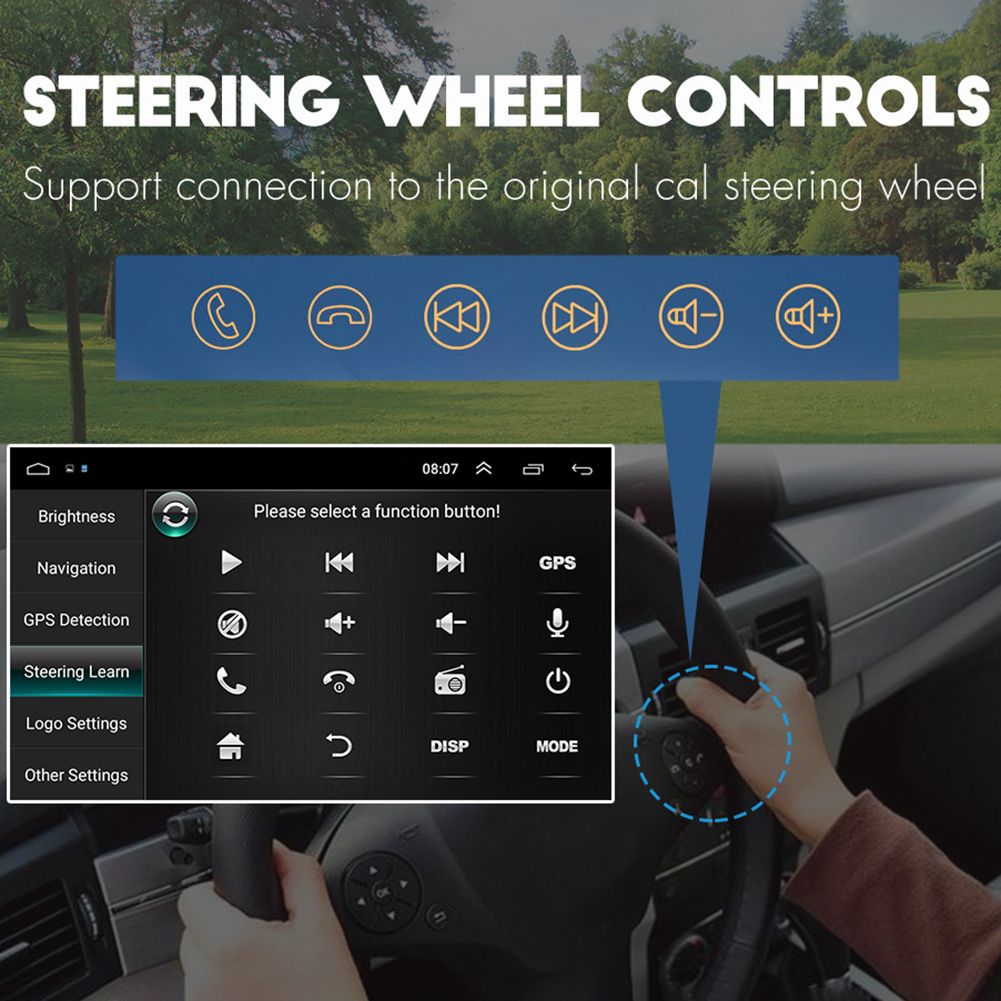 Car Entertainment Multimedia with Carplay Car Stereo Radio 7in Touch Screen FM Car Radio Receiver 2 Din GPS Navigation