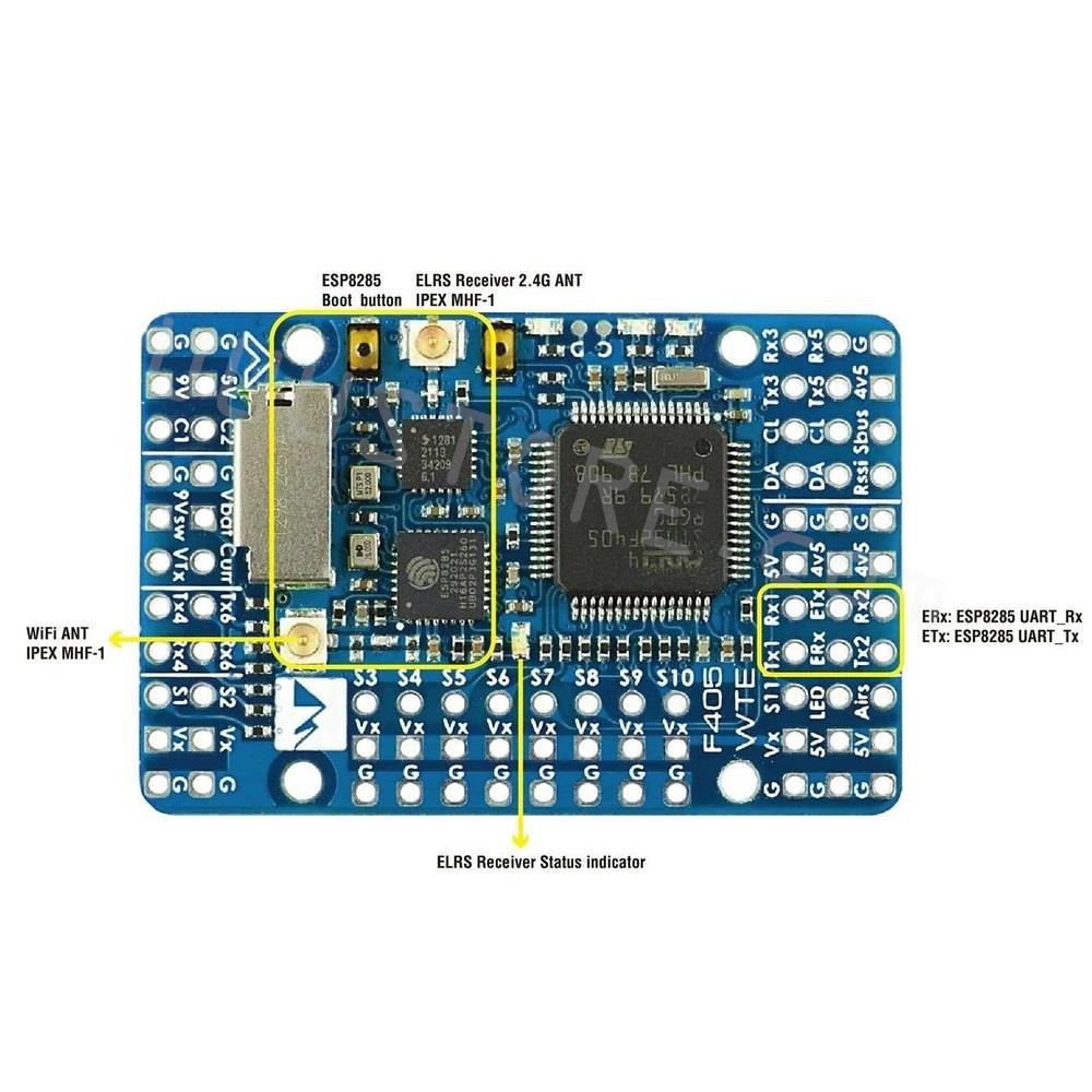 MATEK F405-WTE FLIGHT CONTROLLER STM32F405RET6 ArduPilot INAV Firmware Blackbox Barometer OSD / 9V 12V BEC For DJI HD VTX