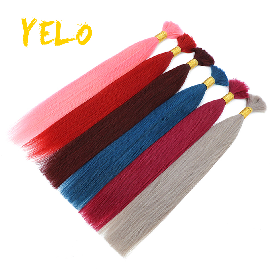 Straight Human Hair Bulk For Braiding Brazilian Human Hair Balayage Colorful Hair No Weft 14-28 Inch Bulk Remy Hair Extensions