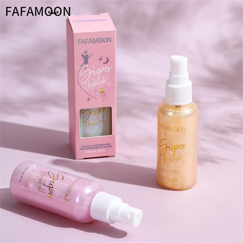 5 Colors Highlighter Powder Spray High Gloss Glitter Powder Spray Shimmer Sparkle Powder Makeup For Face Body Highlight Makeup