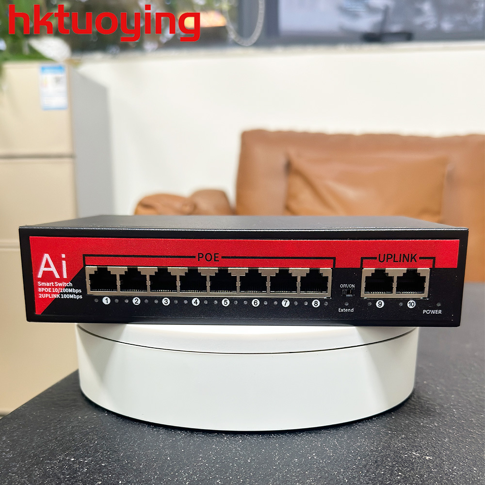 HKTUOYING 48V 8/16 Ports POE Switch Ethernet 10/100Mbps IEEE 802.3 af/at for IP Camera/CCTV Security Camera System