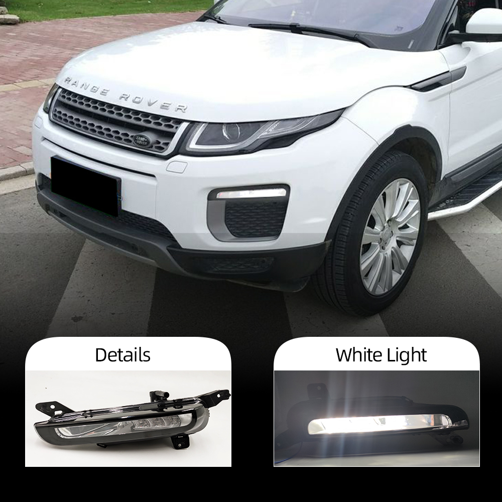 Car Flashing Front Fog lamps Foglight for Land Rover Range Rover Evoque 2015 2016 2017 2018 DRL Daytime Running Light