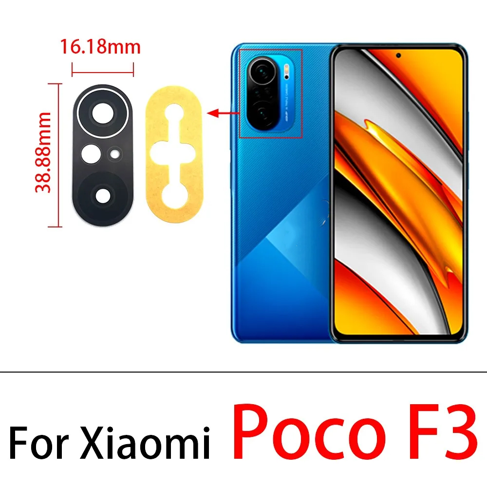 Housing Back Rear Camera Glass Lens With Cover Frame Holder For Xiaomi Poco F3 / For Redmi K40 Back Rear Camera Glass Lens