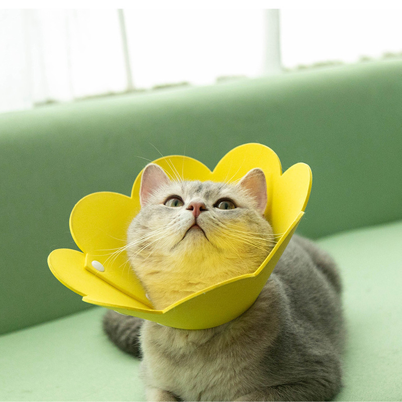 Pet Collar Adjustable Elizabeth Neck Cone Recovery Ring Felt Anti-bite Protective Collar Cats Dogs Wound Healing Medical Accesso