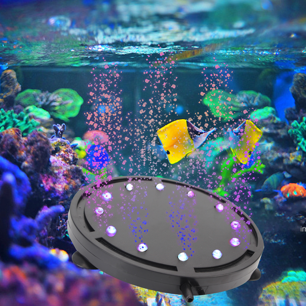 Colorful Lighting 10.5cm/12.5cm LED Diving Light Oxygen Bubble Light Fish Tank Landscaping Decoration EU Plug Aquarium Lamp