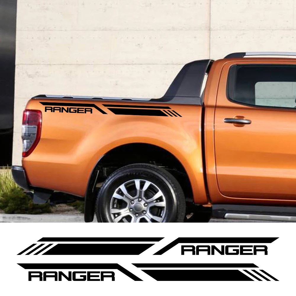 Pickup Side Sticker For Ford Ranger Raptor T6 XLT T8 T7 Car Stripes Style Decor Decal Truck Vinyl Cover Auto Tuning Accessories