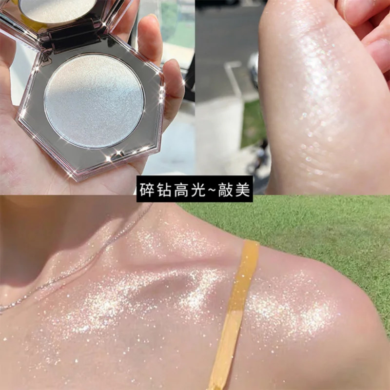 Shimmer Highlighter Powder Palette Face Contour Makeup Highlight Face Bronzer Highlighter Brighten Skin Face Blush Cheek Blush 240621