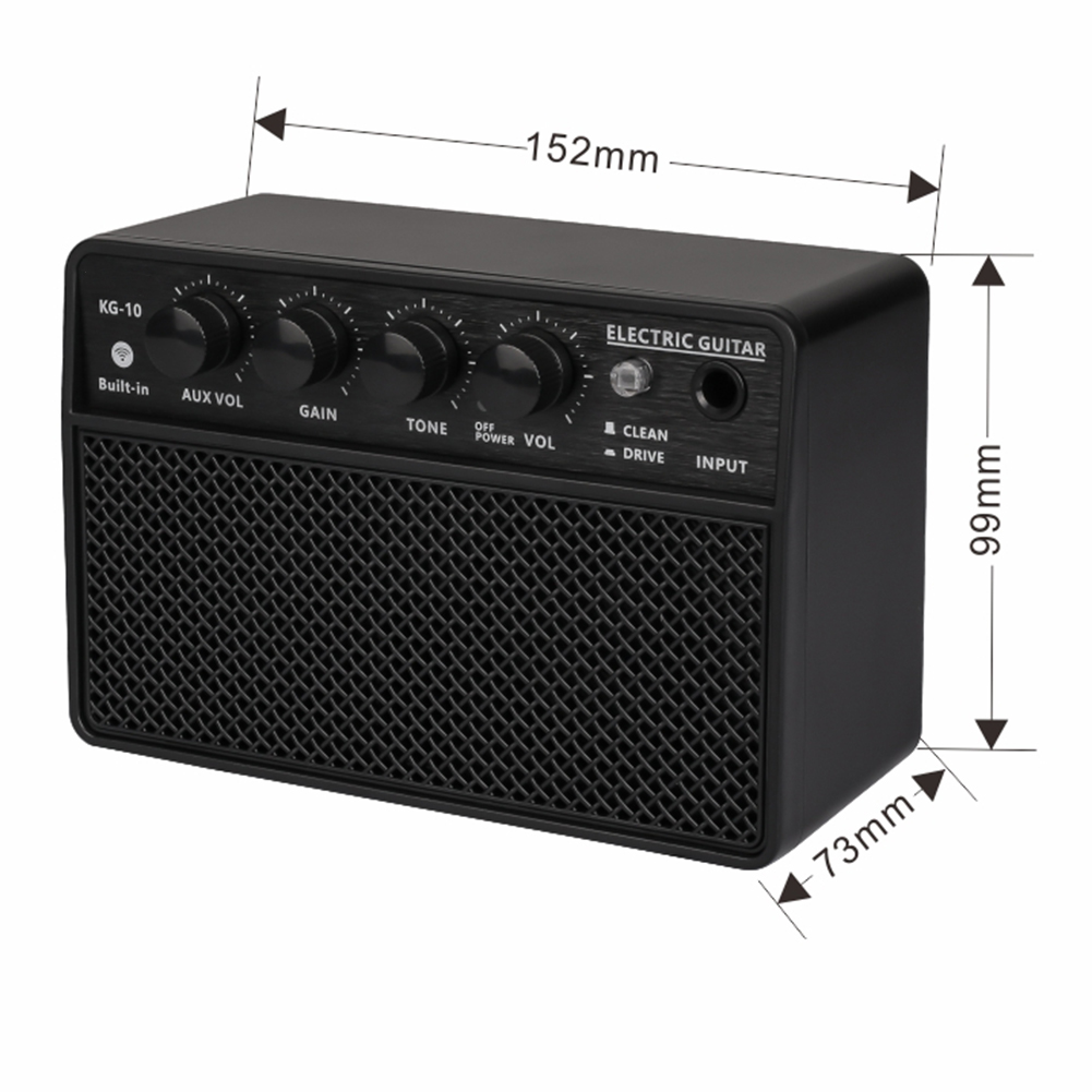 1pc Guitar Amp Speaker Portable Acoustic Electric Guitar Speaker Black Guitar Parts 152x99x73mm Black Guitar Accessories