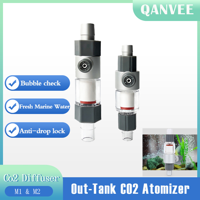 Qanvee CO2 Diffuser Atomizer System Plant Aquarium Fish Tank Reactor Shrimp Turtle Kit Accessories Akvarium Sprayer Cylinder