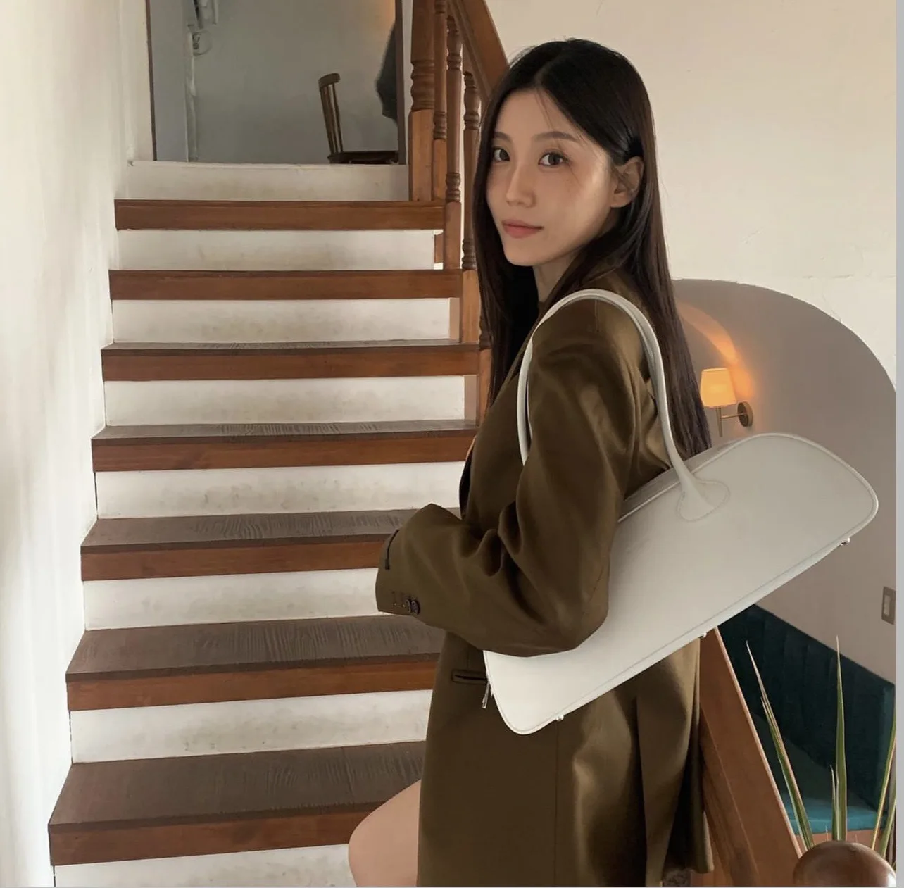 Brand Designer PU Leather Women's Shoulder Bag Retro Crossbody Bag Large Long Pillow Handbag