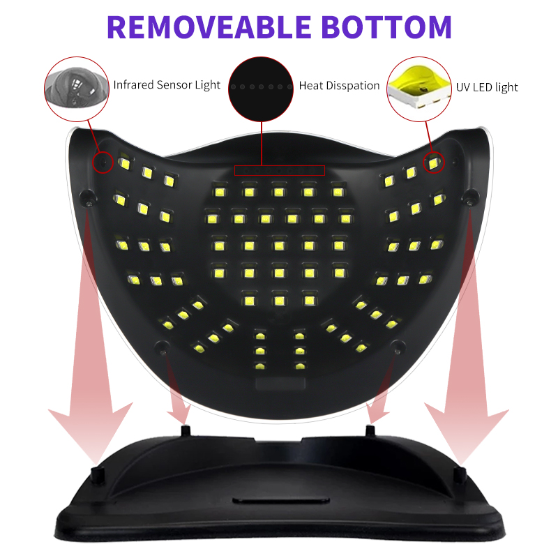 Nail LED 66Leds UV Dryer For Drying Nail Gel Polish Portable Design With Large LCD Touch Screen Smart Sensor Nail Lamp ddmysmile Home Use Smile