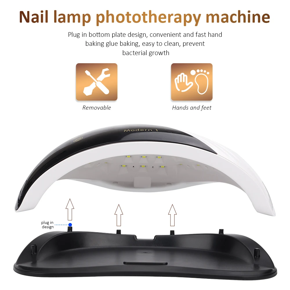 UV Gel Nail Lamp Led Nail Dryer Lcd Display Ice Lamps Curing Gel Polish Two Hands Lamp 42pcs Beads with Fan Nail Lamp Nails Tool