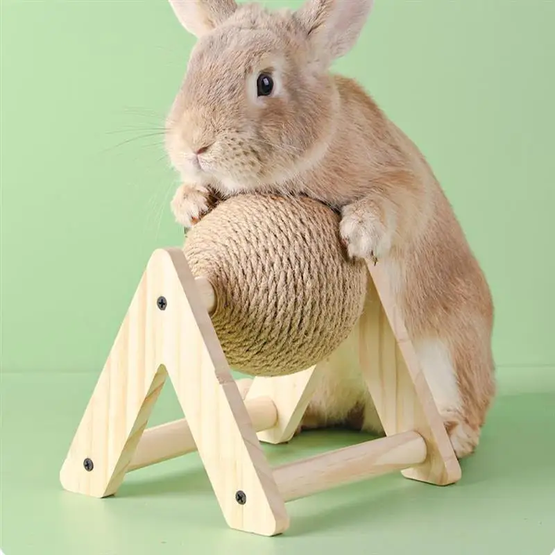 Ball-shaped Pet Scratch Scratching Grinding Rabbit Snack Sisal Toy Scratcher Bunny Cat Board Chewing Claw Toys