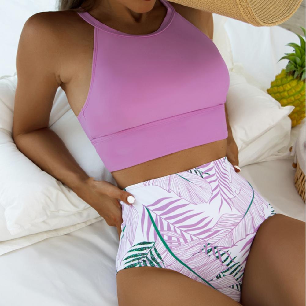Floral Printed High Waist Bikini Sets Swimsuit For Women Sexy Back Cross Two Pieces Beachwear 2023 Bathing Suit Swimwear Female fa27f