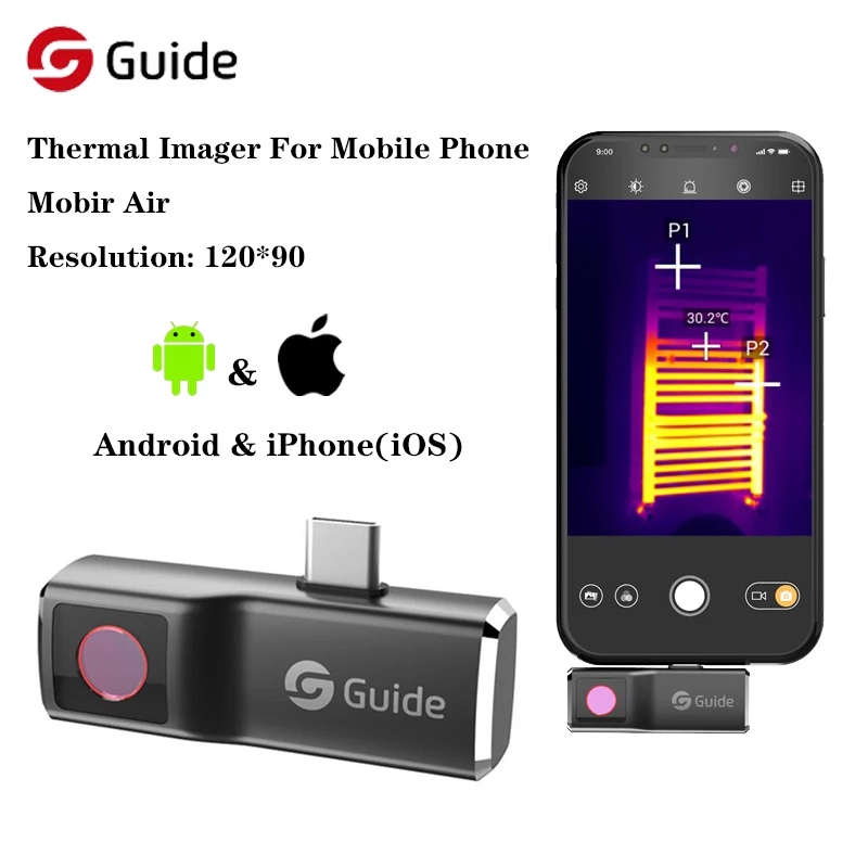 Guide Mobir Air Thermal Imaging Night Camera for Android Phone Type C IOS IPhone Infrared Imager Repair Industrial Inspection