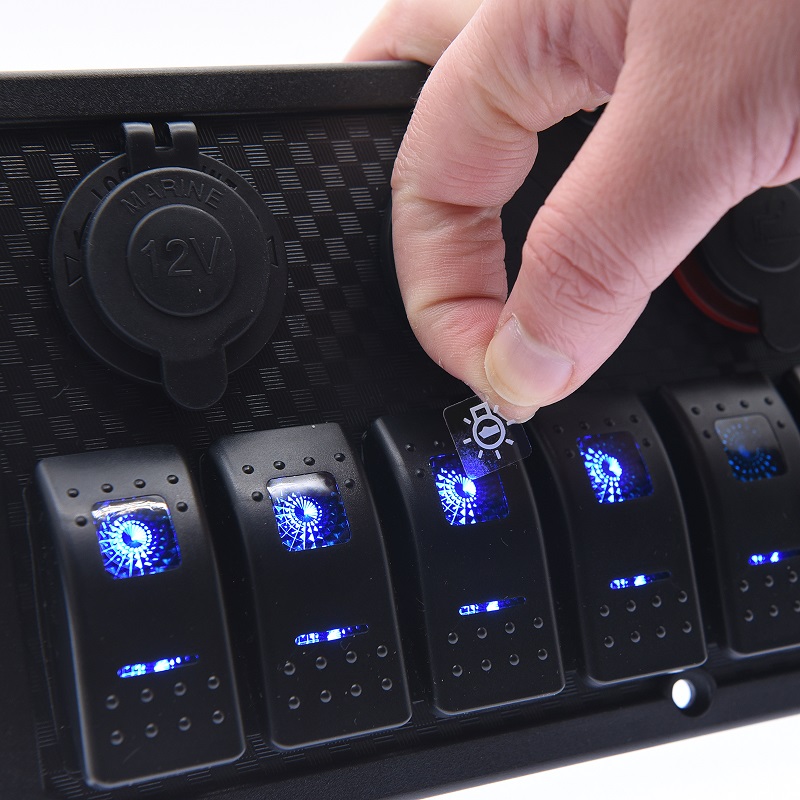 Waterproof Panel Dual USB Socket Car Charger LED Voltmeter Power Outlet Switch Truck Trailer Camper Motorhome Marine Boat