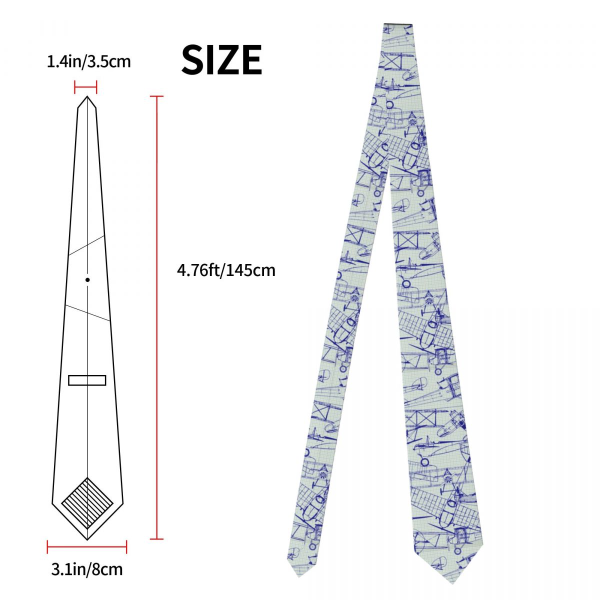Retro Old Airplanes Neckties Men Women Polyester 8 cm Neck Tie for Men Casual Wide Accessories Wedding Gift cd5f1