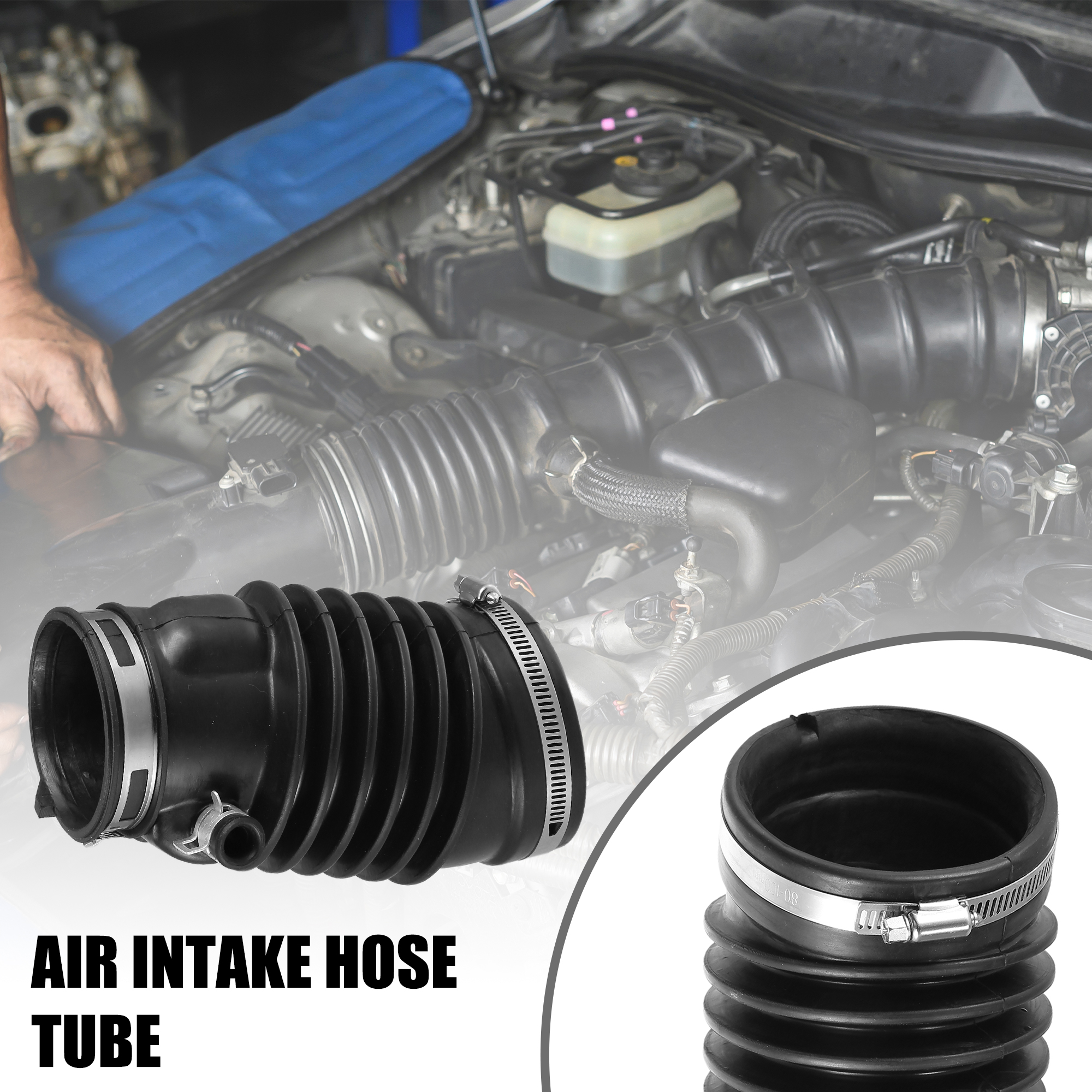 UXCELL Air Cleaner Intake Hose Tube with Clamps for Acura TL 2007-2008 Base/ Type-S 3.2L 3.5L 17228-RDA-A00