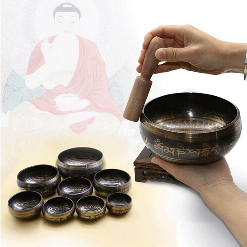 Tibetan Bowl Buddhism Singing Set Yoga Home Bedroom Office ddmysmile Living Room Desktop Smile