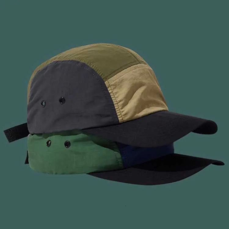 American Retro Quick-drying Baseball Cap Mens Summer Thin Outdoor Street Five-panel Hat Hip-hop Splicing Baseball Cap Gorro 240621
