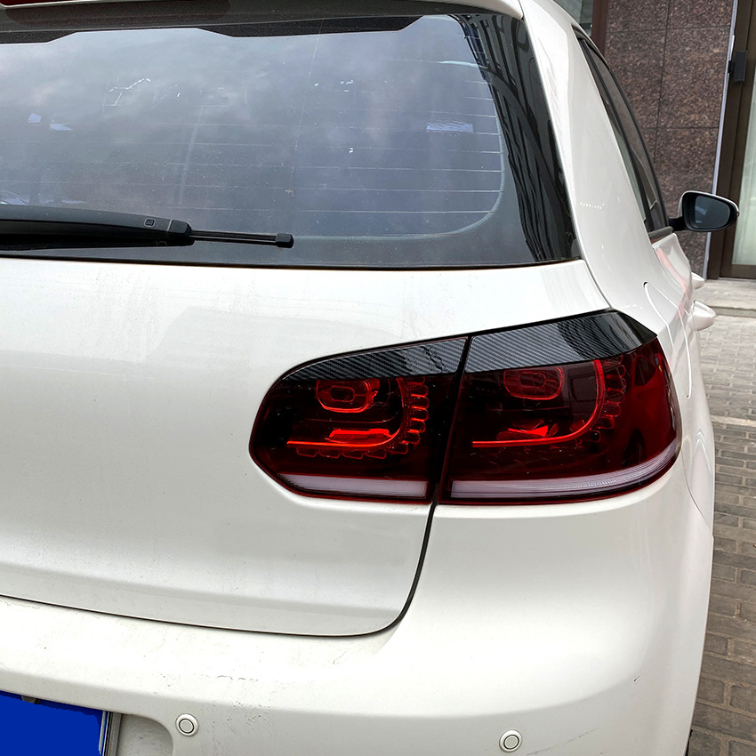 For VW Golf 6 Standard Mk6 GTI R Rear Headlight Eyelids Eyebrows 2008 2009 2010 2011 2012 2013 Tail Lights Cover Lamp Sticker
