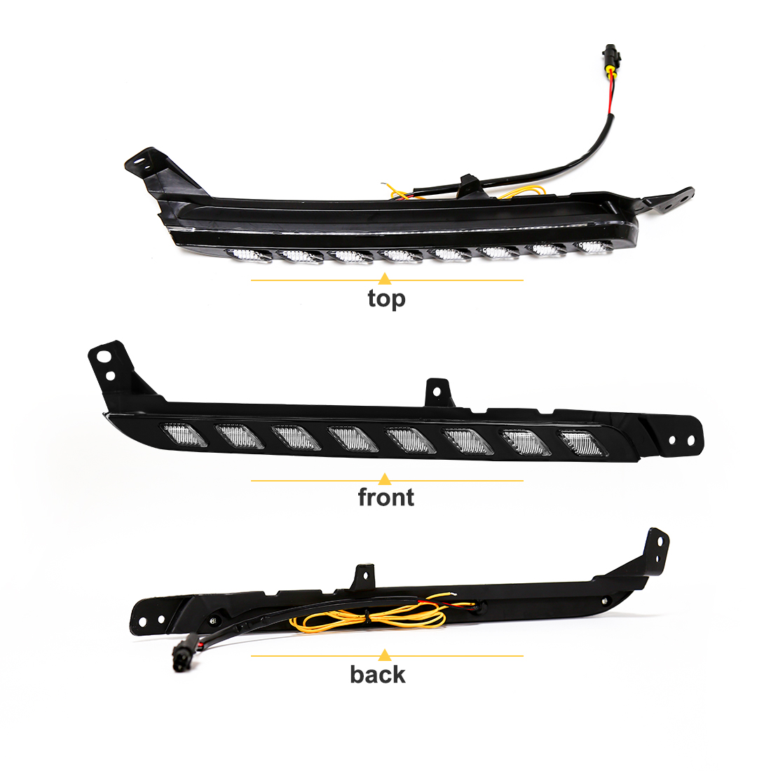 For Toyota Hilux Revo 2020 2021 Car Led DRL Daytime Running Light Dual Color Headlight Turn Signal Lamp With Wire 12V Waterproof