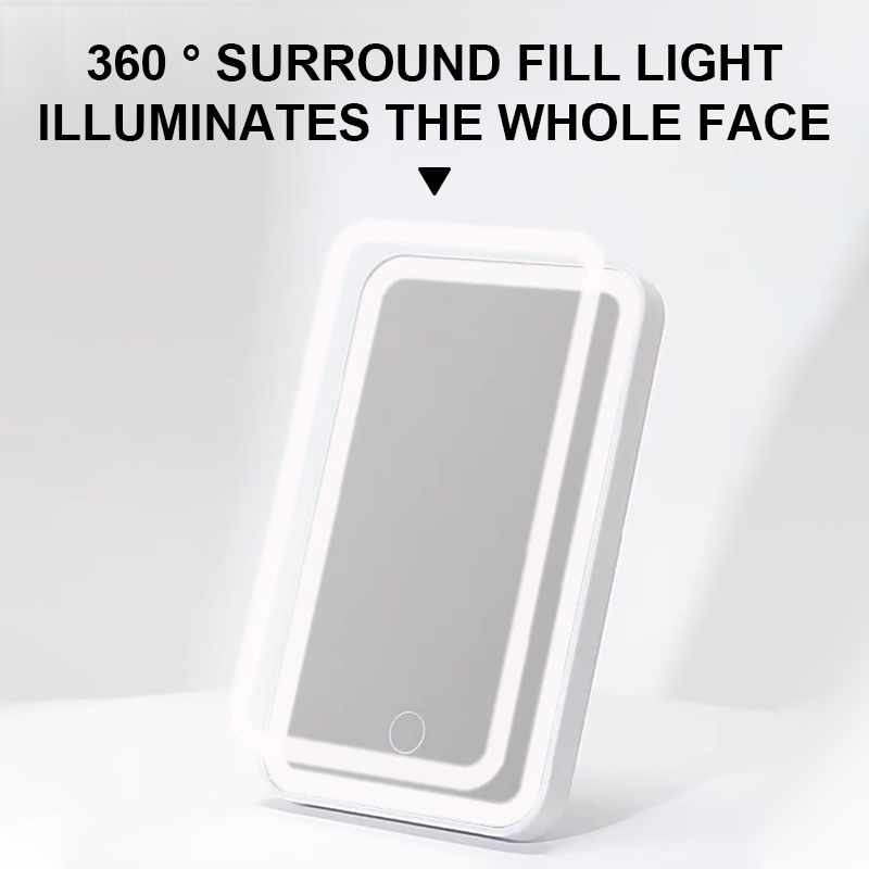 SEAMETAL LED Car Makeup Mirror for Lady Sun Visor Clip Women Make Up Vanity Mirror with Touch Switch Lighting Universal for Car