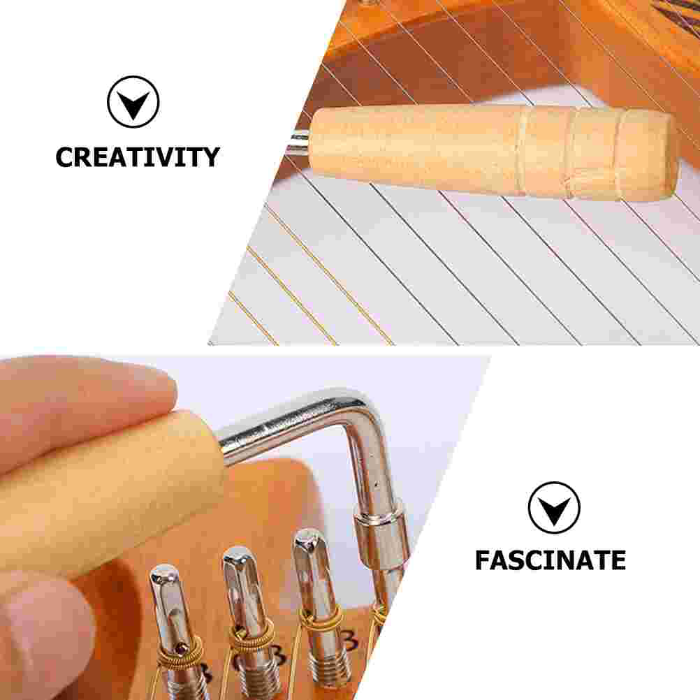 Ddmysmile Lyre Tuning Guzheng Harp Wrench Classic String Instrument Piano Tuner Spanner Wooden Handle Adjustment ddmysmile Tool Inner Angle Smile