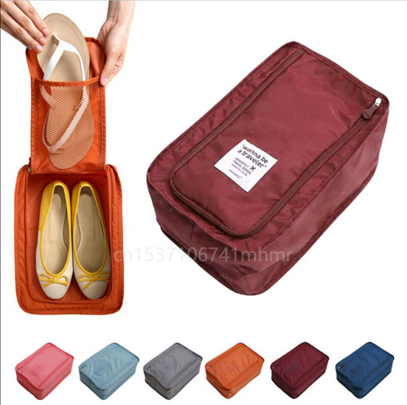 New Storage Bags Waterproof Football Shoe Bag Travel Boot Rugby Sports Gym Carry Storage Case Box Solid Zipper Travel Pouch