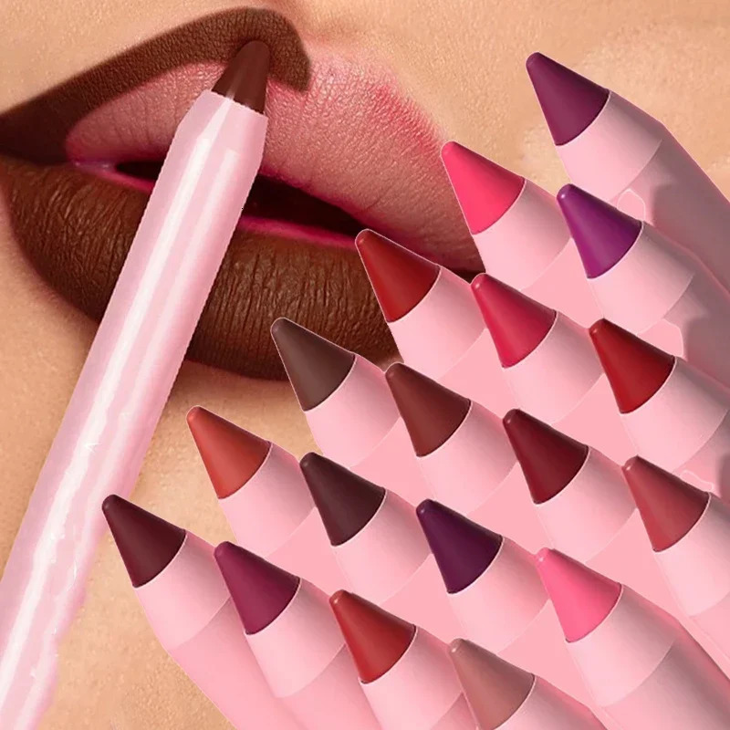 Nude Brown Lip Liner Lipstick Pencil 18 Color Matte Red Contour Tint Labial Makeup Waterproof Lip Contouring Crayon Pen Cosmetic i240621