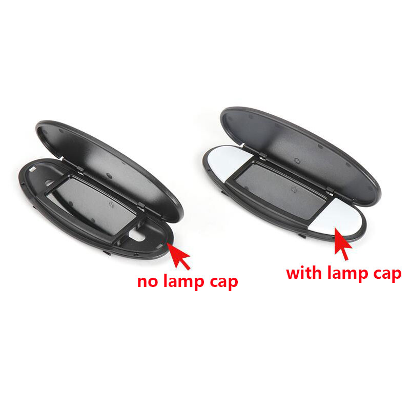 Car Interior Front Roof Sun Visor Makeup Mirror With Light Cover For MINI Cooper S One JCW R55 R56 R57 R59 R60 2007-2014 661b3